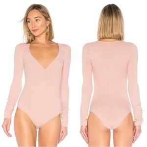 NWT Free People Cozy Up With Me Bodysuit - Pink, Size XS